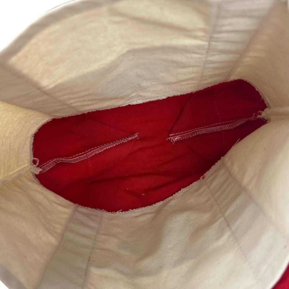 Trader Joes Red Trim Logo Embroidered Tote Bag - Picture 5 of 5